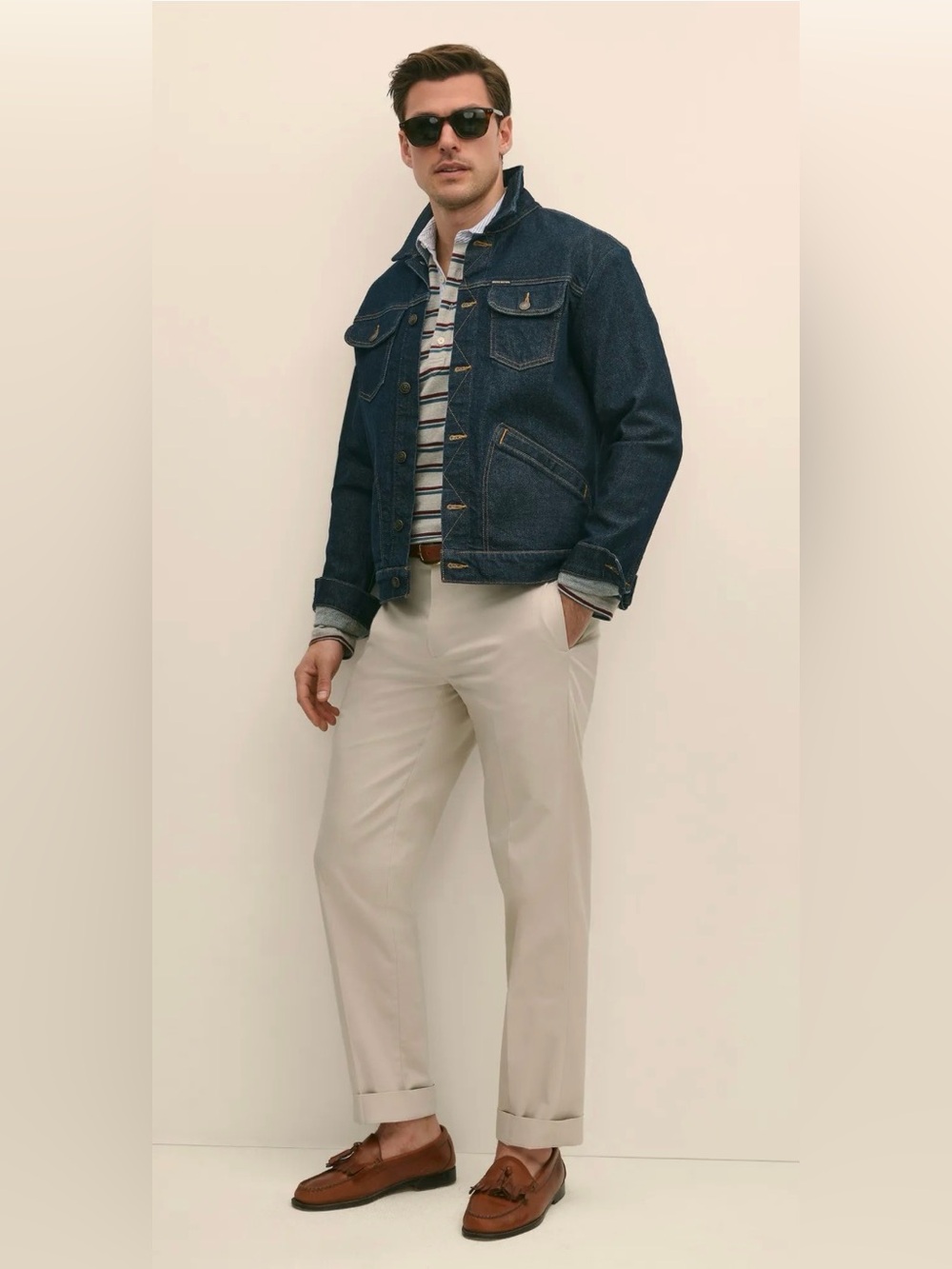 New Brooks Brothers Advantage Chino Clarks Classic Straight Fit Stone 36” x 30”